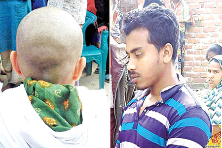 স্ত্রীর মাথা ন্যাড়া করলেন স্বামী
