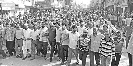 খুলনায় পাটকল শ্রমিকদের বিক্ষোভ-সমাবেশ