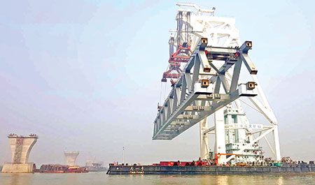 পদ্মা সেতুর দৃশ্যমান ৩১৫০ মিটার