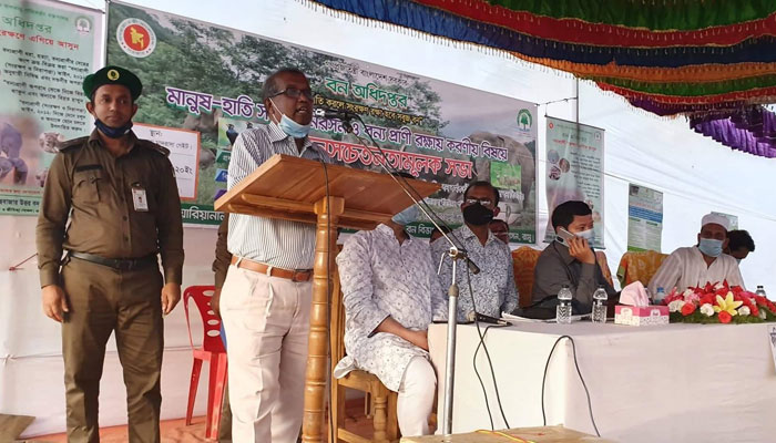 মানুষ-হাতি সংঘাত নিরসন ও বন্য প্রাণী রক্ষায় জনসচেতনতামূলক সভা