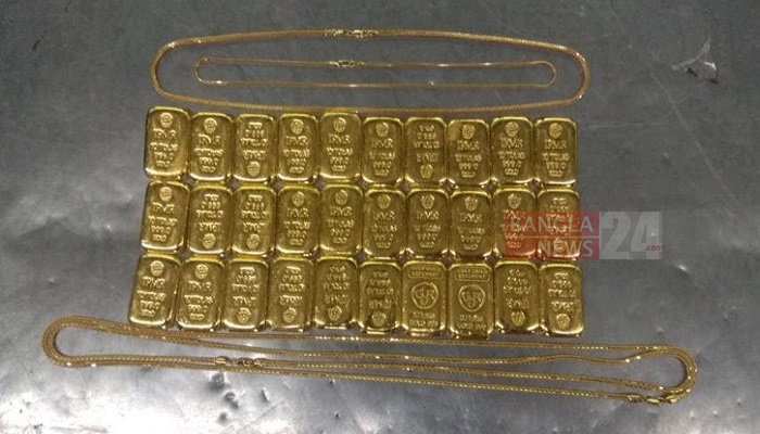 শাহজালালে ২ কোটি টাকার স্বর্ণ জব্দ