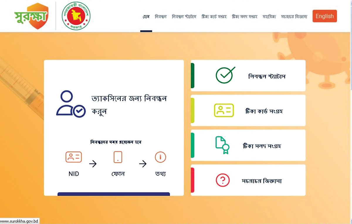 করোনার টিকা পেতে নিবন্ধন যেভাবে