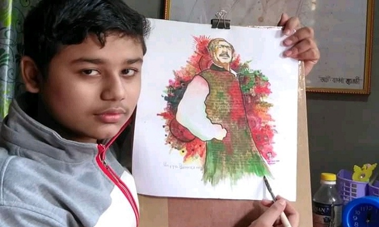 বঙ্গবন্ধুর ছবি আঁকা যার নেশা