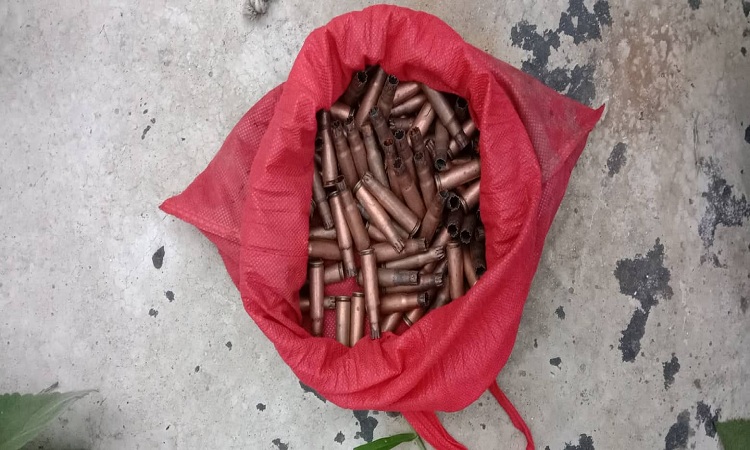 মান্দায়  ১৩৭ পিচ গুলির খোসা উদ্ধার