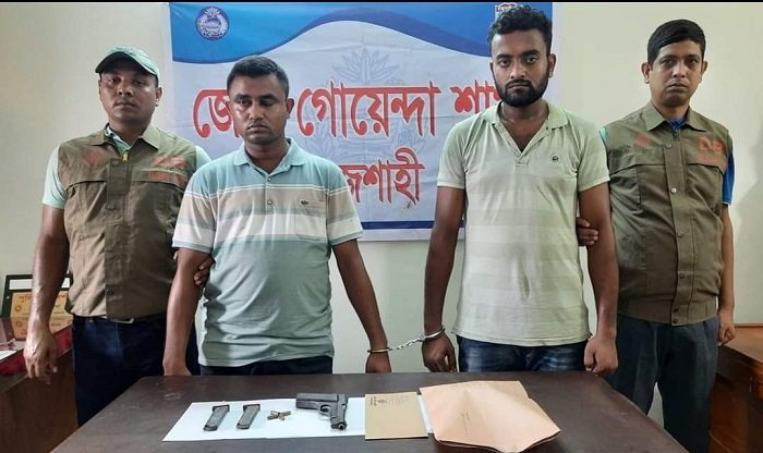 পুঠিয়ায় হত্যা মামলার আসামী ২ মাদক ব্যবসায়ী গ্রেপ্তার