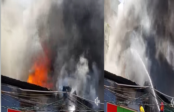 শেরপুরে রমনা ইলেকট্রিক এ্যান্ড ইলেকট্রনিক্সের গোডাউনে ভয়াবহ আগুন
