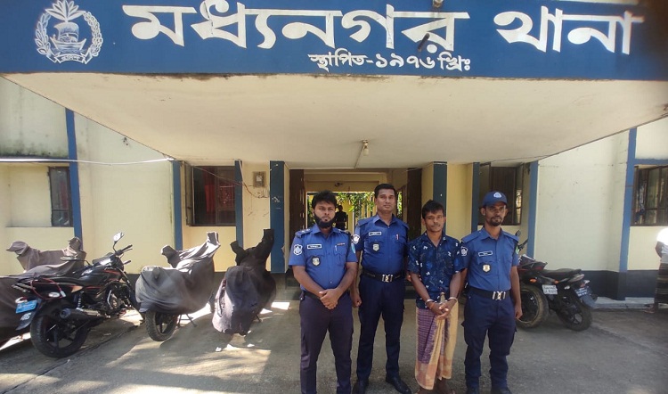 মধ্যনগরে ১ কেজি গাঁজাসহ মাদক কারবারি গ্রেফতার