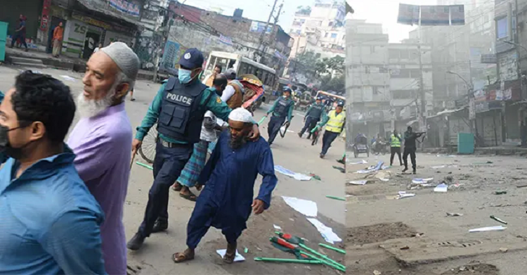 রাজধানীতে জামায়াতের মানববন্ধনে হামলার অভিযোগ, অসংখ্য গ্রেফতার