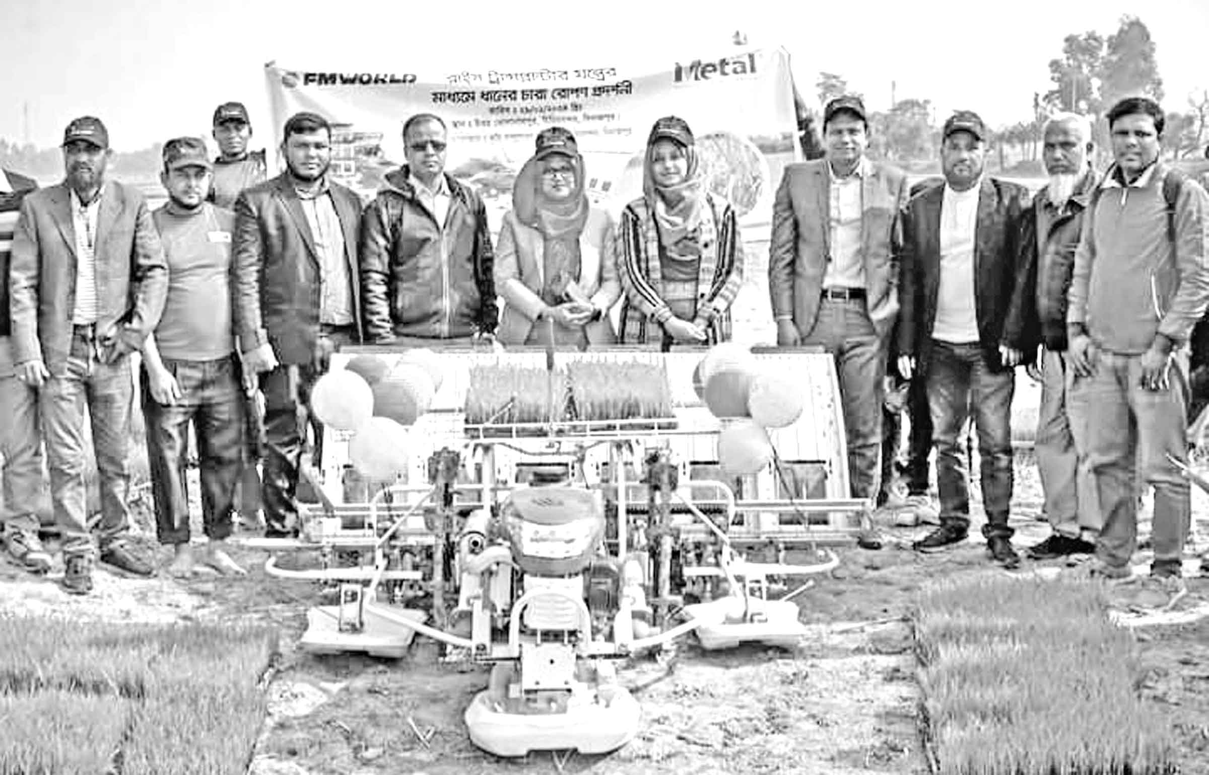 সমলয় পদ্ধতিতে ধানের চারা রোপণ