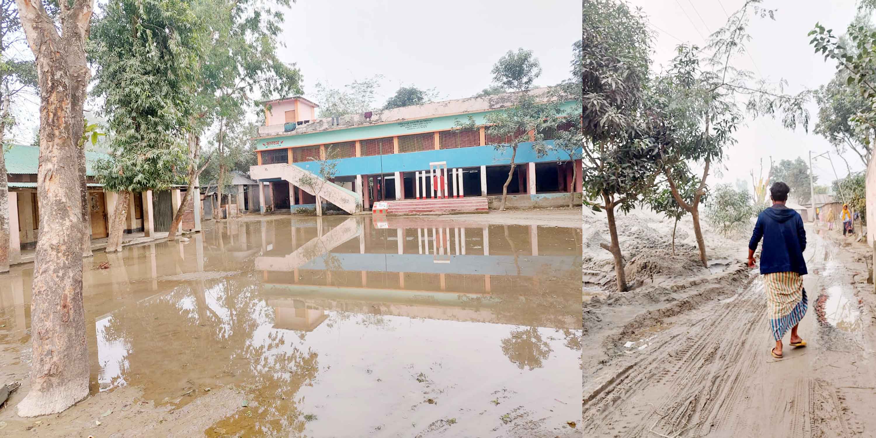 সোনাতলায় বিদ্যালয় মাঠে জলাবদ্ধতা, পাঠদান ব্যাহত