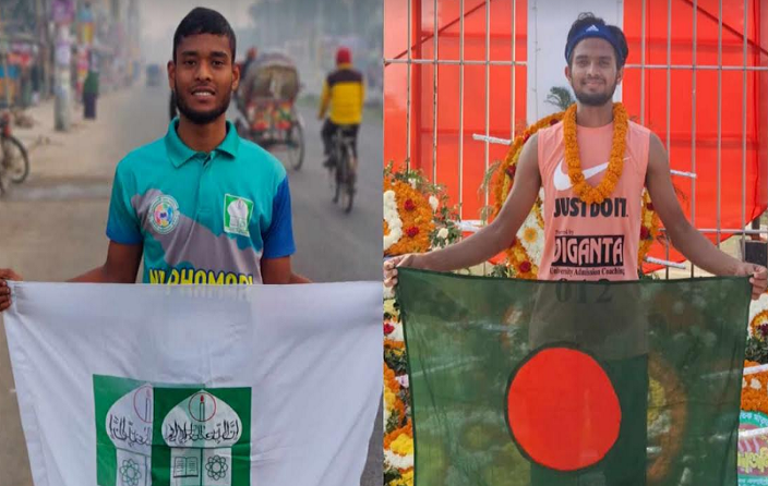 ভাষা শহীদদের সম্মানে ২১ কি.মি. দৌঁড়ালেন ইবির দুই শিক্ষার্থী