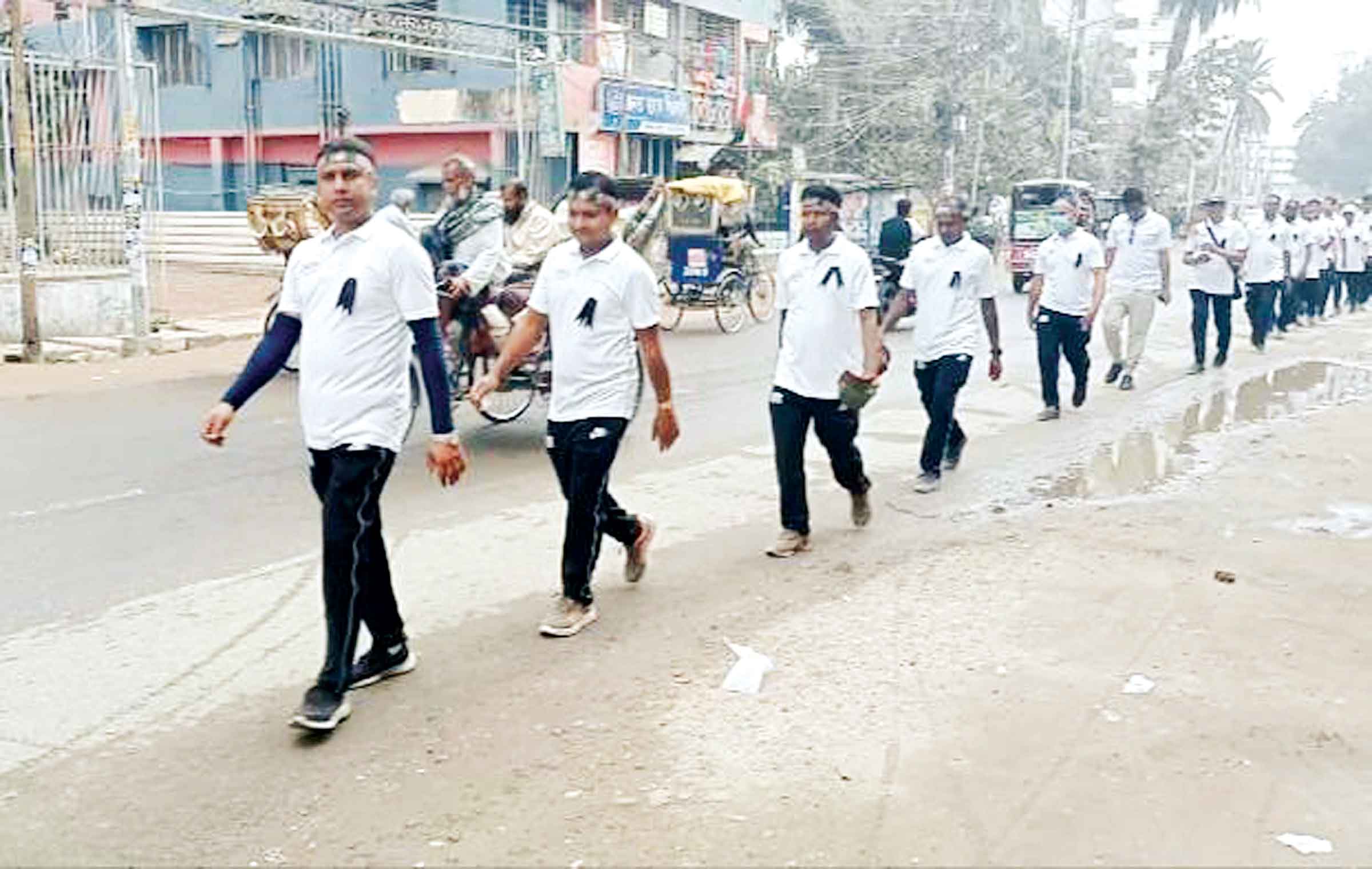 ভাষা শহীদদের স্মরণে গৌরীপুরে ২১ কি.মি. পদযাত্রা