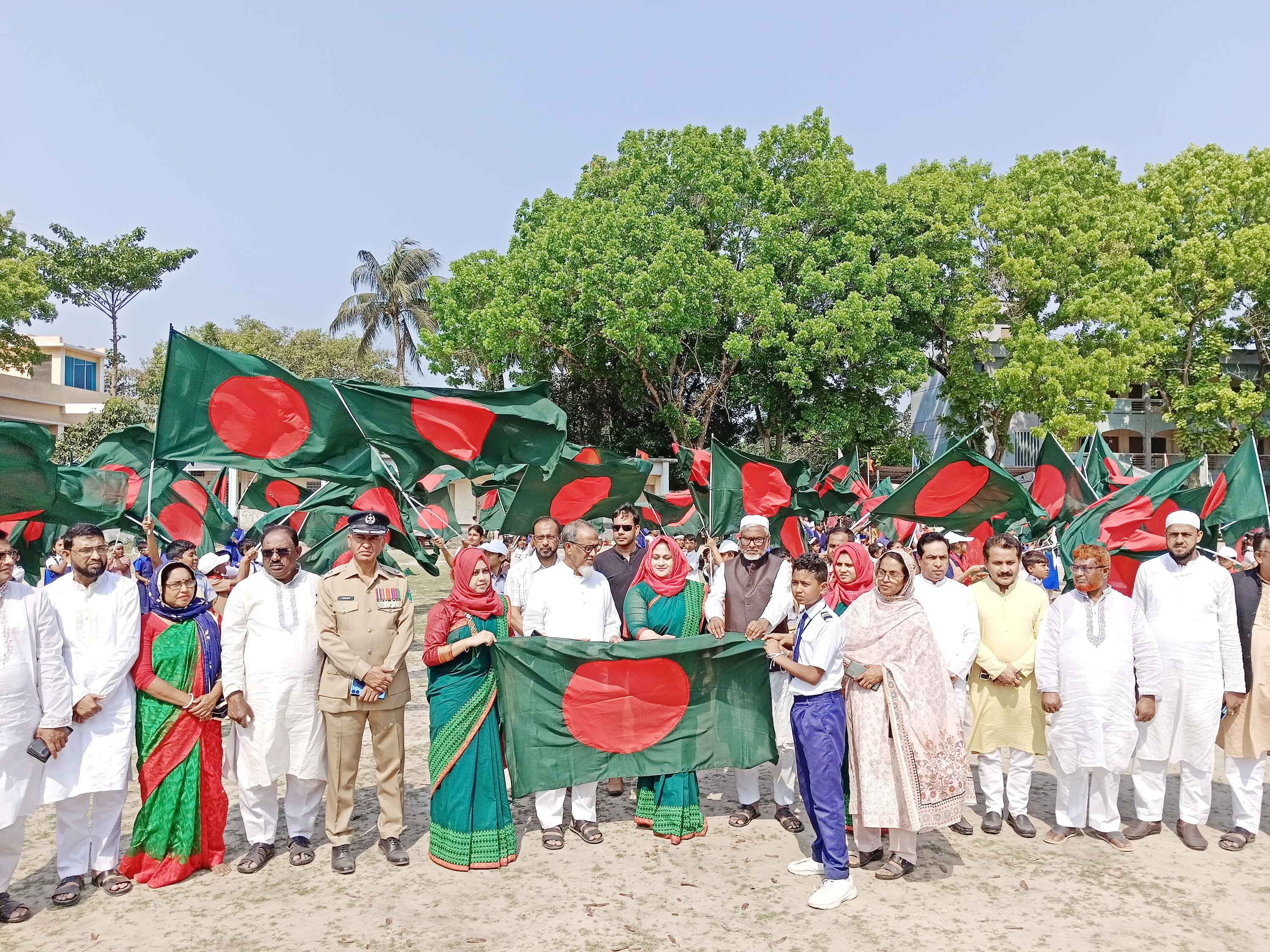 বাঘারপাড়ায় ২শ' শিক্ষা প্রতিষ্ঠান পেল জাতীয় পতাকা