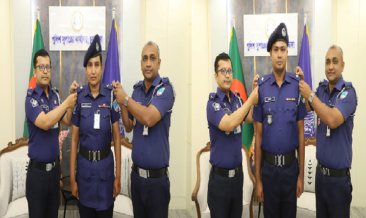 চুয়াডাঙ্গায় পদোন্নতি প্রাপ্ত পুলিশ সদস্যদের আনুষ্ঠানিক র‍্যাংক ব্যাজ পরিধান