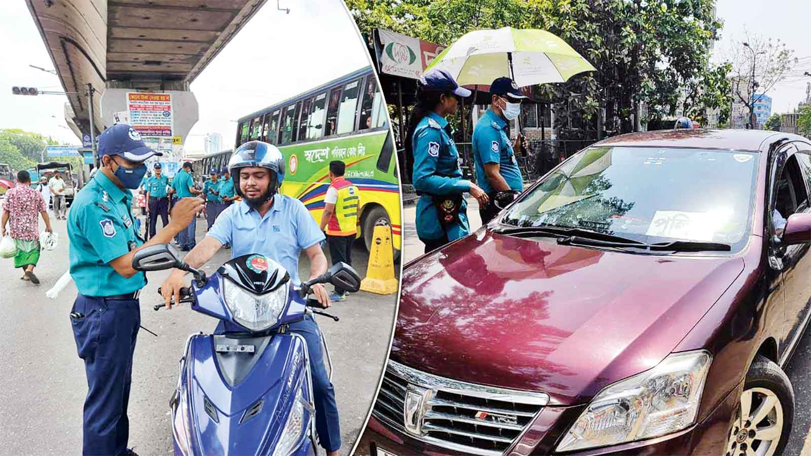 যানবাহনে স্টিকার যাচাই অভিযান শুরু পুলিশের