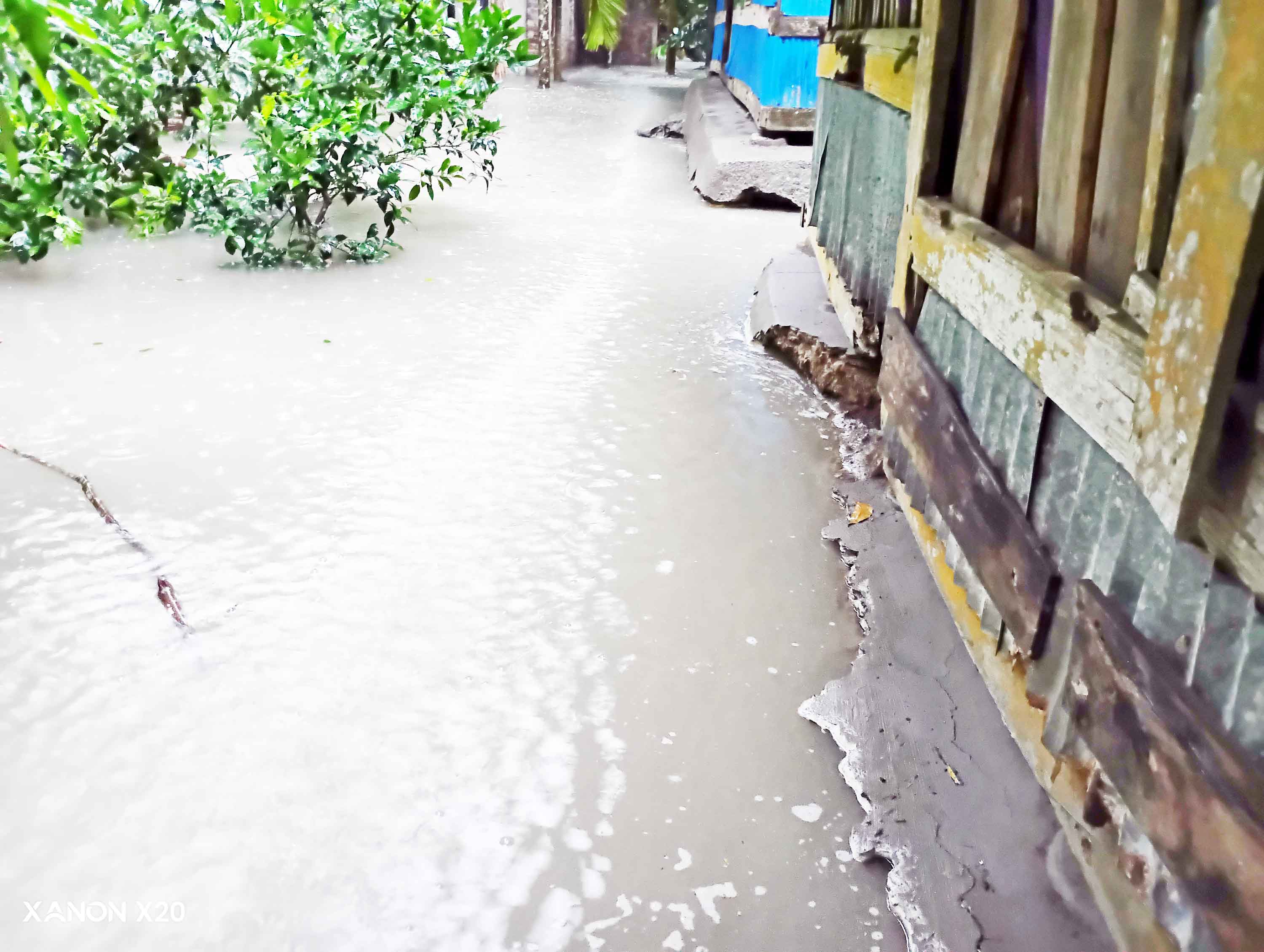 ঘরবাড়ি ও গাছপালা বিধ্বস্ত লাখো মানুষ পানিবন্দি