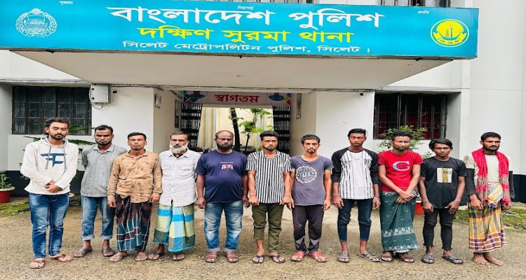 সিলেটে ডিবির অভিযান, আটক ১১