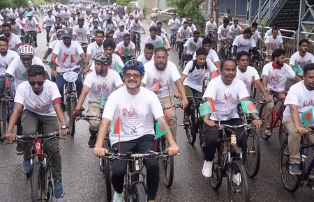 ডিএনসিসির উদ্যোগে রাজধানীতে ১৫শ’ সাইকেলের শোভাযাত্রা 