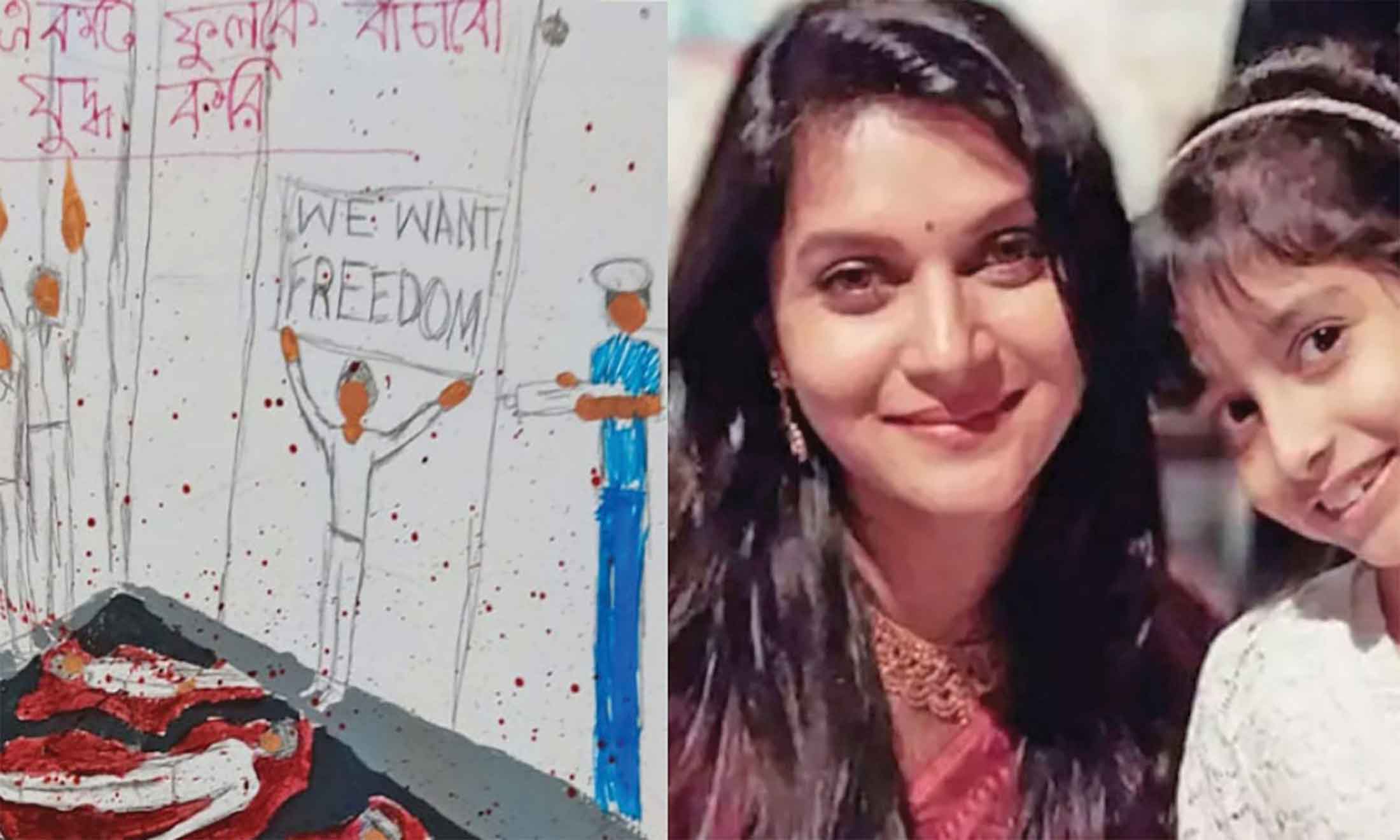 মেয়ের আঁকা ছবিতে প্রতিবাদ শেয়ার করলেন মিথিলা