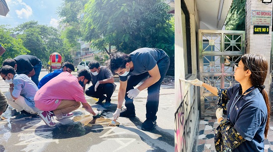 রাজপথের পরিচ্ছন্নতায় নর্থ সাউথ ইউনিভার্সিটি সোশ্যাল ক্লাবের শিক্ষার্থীরা