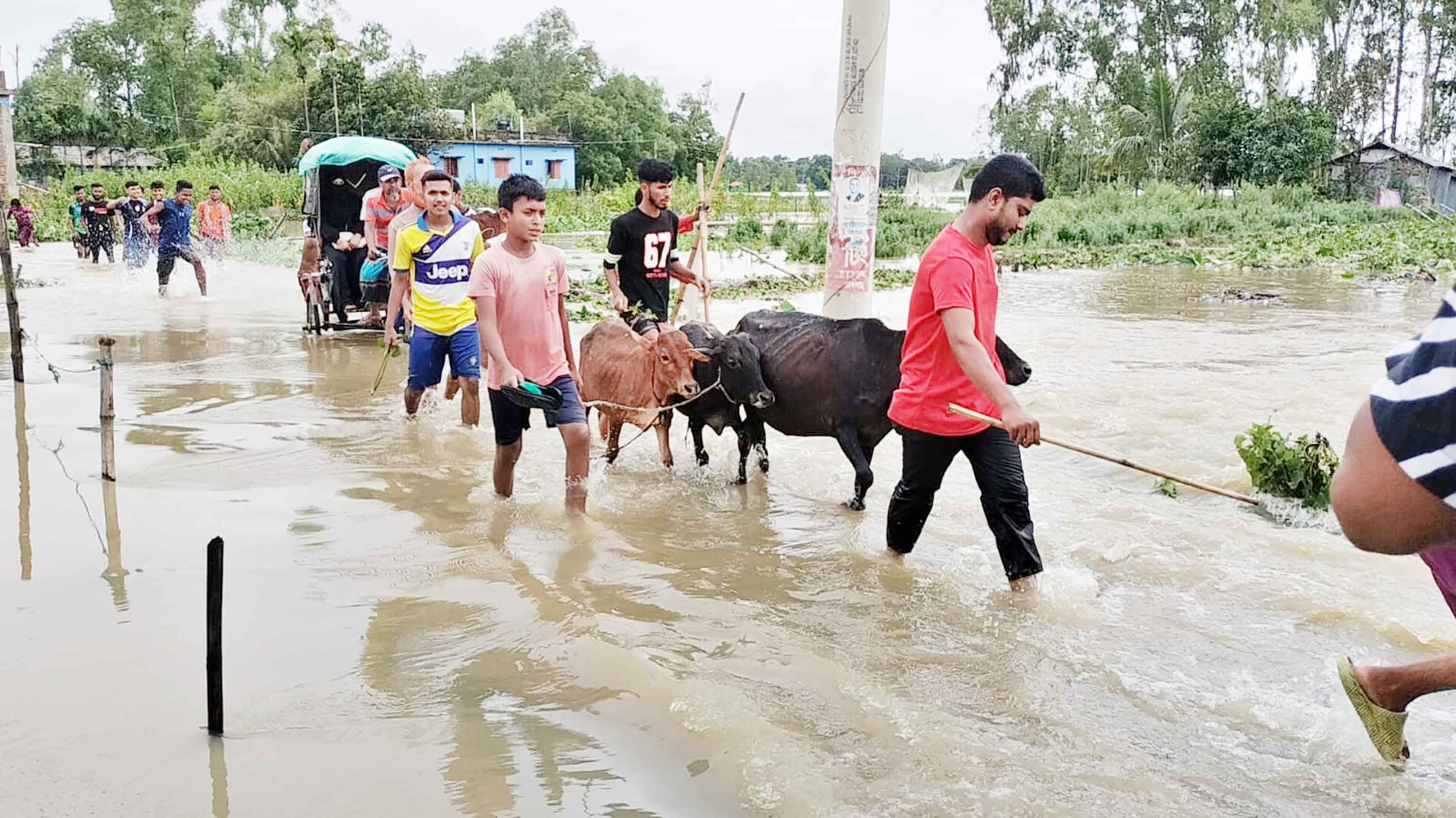 হবিগঞ্জ জেলায় বন্যা পরিস্থিতির উন্নতি, পানি নামছে ধীরগতিতে