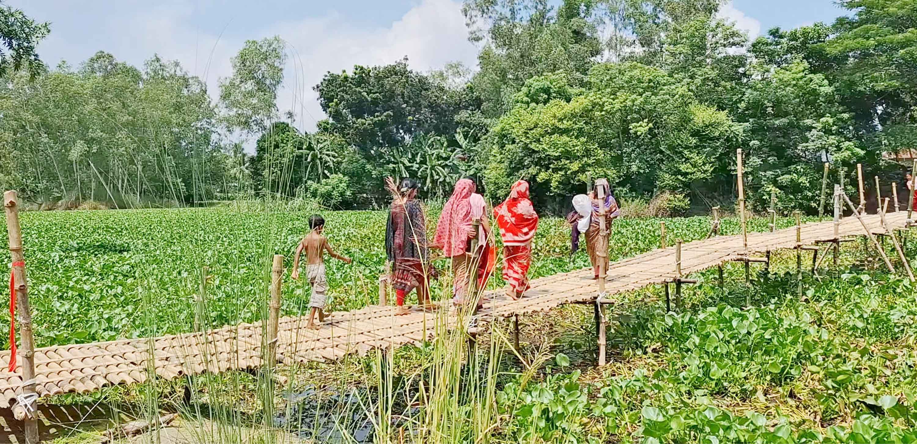 রৌমারীতে বিজিবি-ছাত্র জনতার সাঁকো নির্মাণ ৮ গ্রামের মানুষের স্বস্তি
