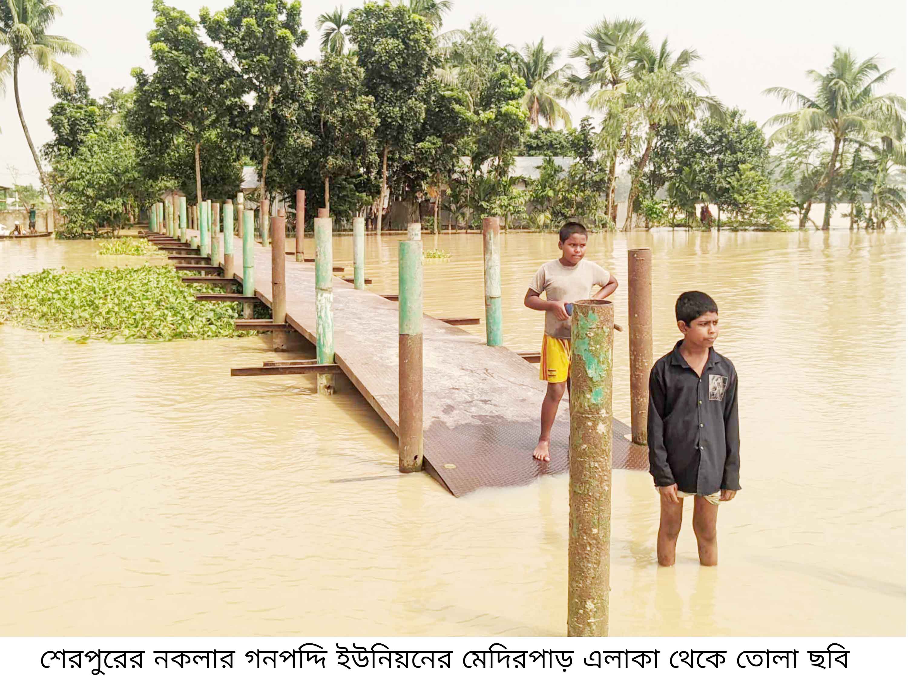 নকলায় বন্যা পরিস্থিতি অবনতি জেলায় এ পর্যন্ত ৮ জনের মৃতু্য