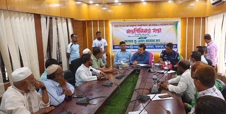 বরুড়া পৌরসভার বর্জ্য ব্যবস্থাপনা যানজট ও পয়ঃনিষ্কাশন বিষয়ক মতবিনিময় সভা