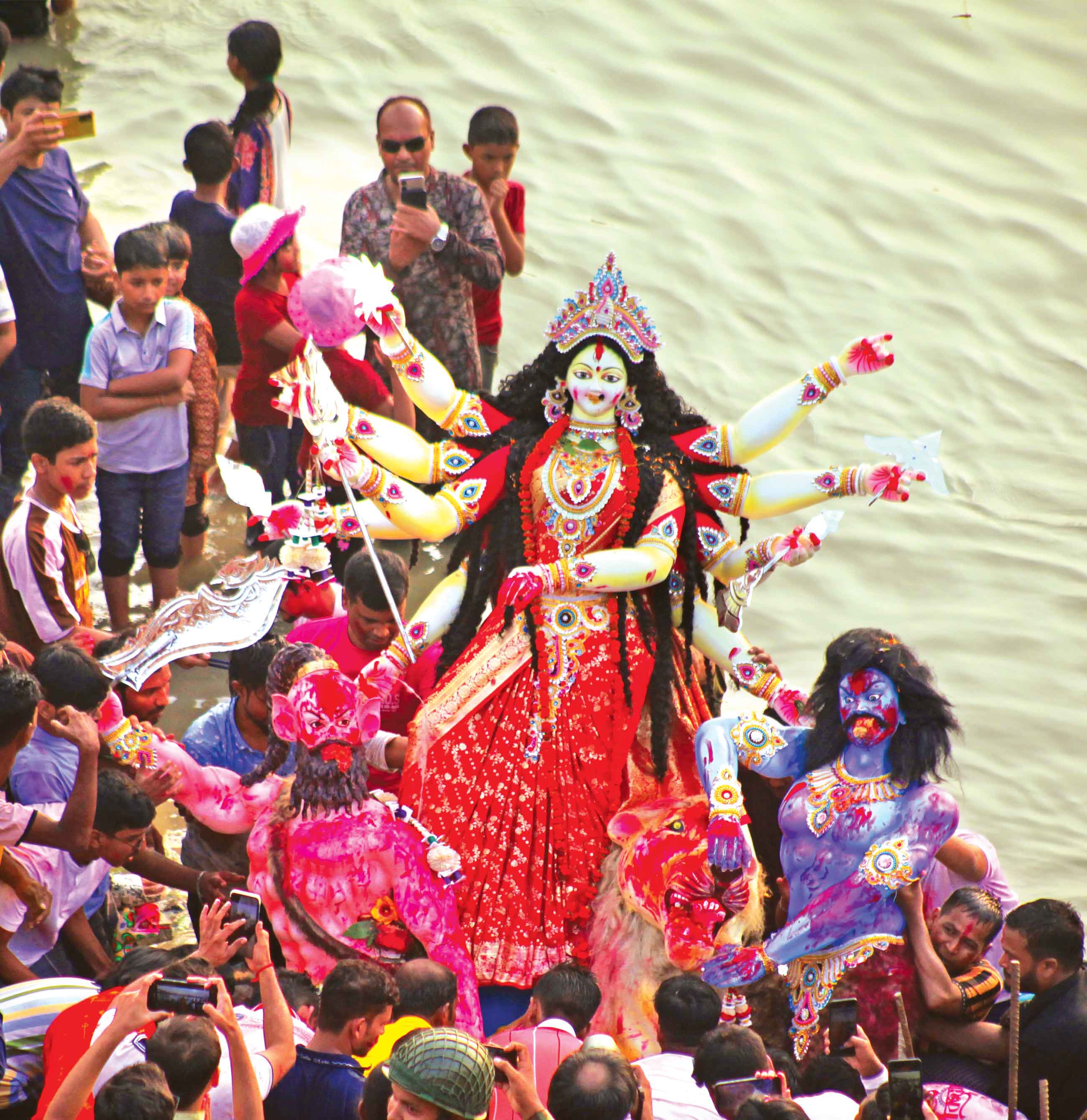 দেবীদুর্গার বিদায় সাঙ্গ হলো উৎসব