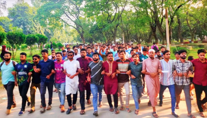 চবিতে ছাত্রলীগের হামলার প্রতিবাদে ইবি শিক্ষার্থীদের বিক্ষোভ 