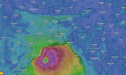 প্রবল ঘূর্ণিঝড়ে পরিণত ‘দানা’, অতি ভারী বৃষ্টির আভাস