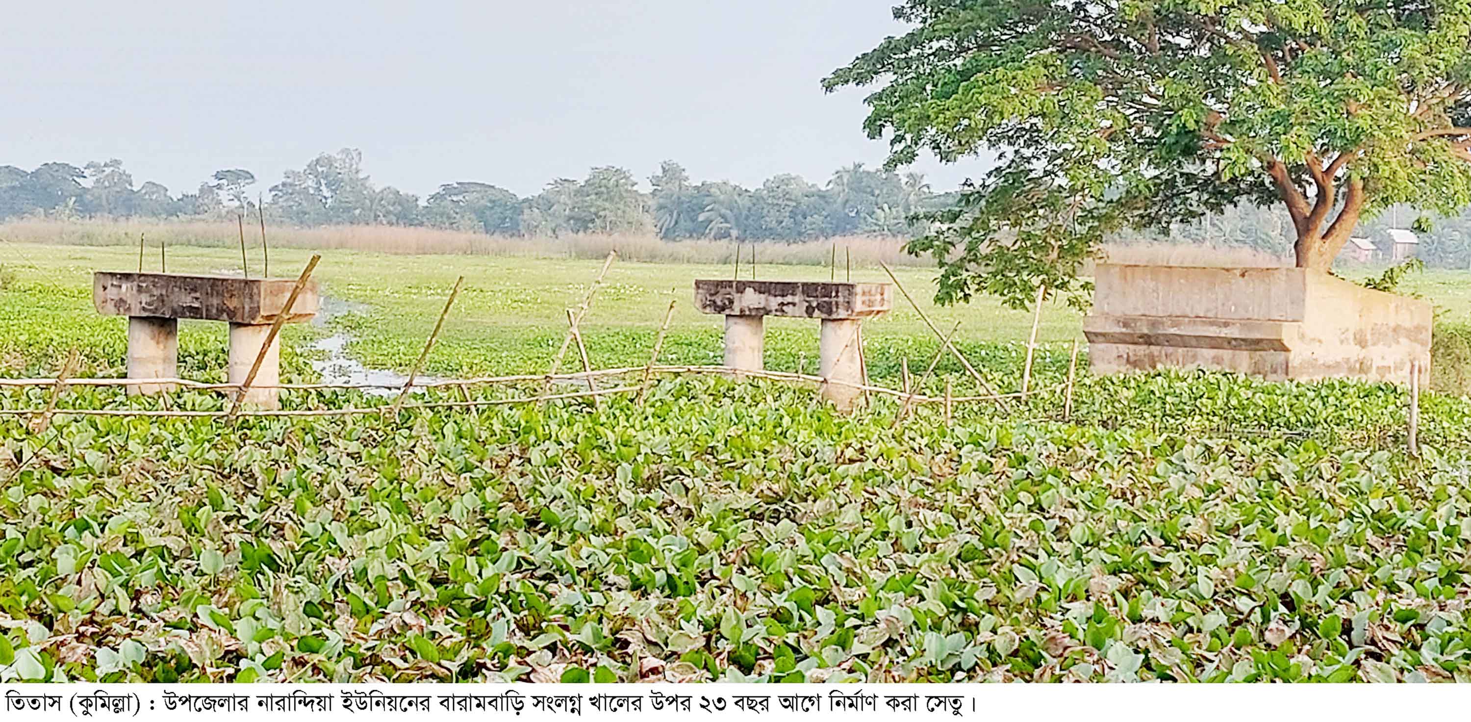 তিতাসে ২৩ বছর ধরে বন্ধ সেতুর নির্মাণকাজ ভোগান্তিতে ৫ গ্রামের মানুষ