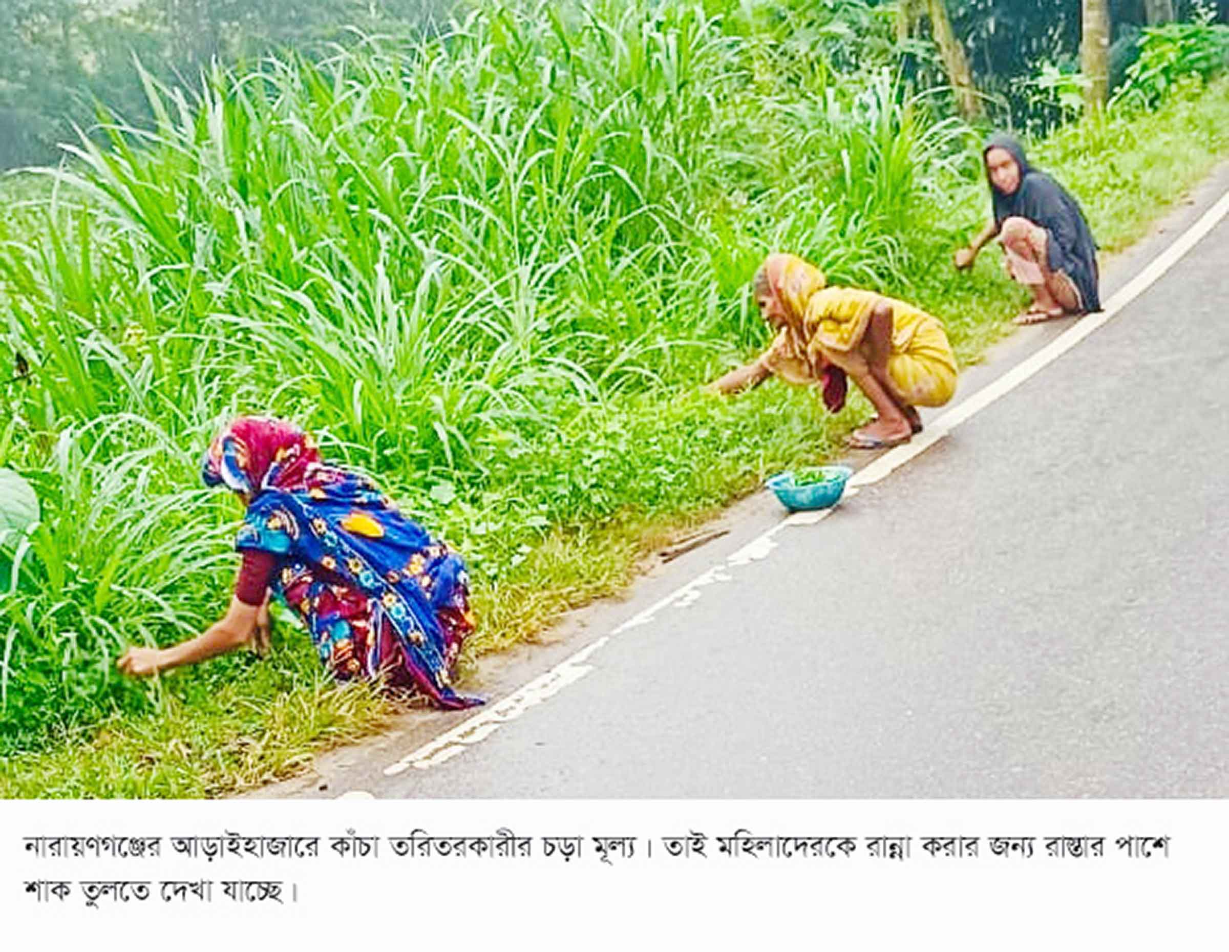 রাস্তার ধারের শাকসবজিতে ভরসা