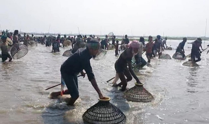 শ্রীমঙ্গলে ঐতিহ্যবাহী পলো বাওয়া উৎসব 
