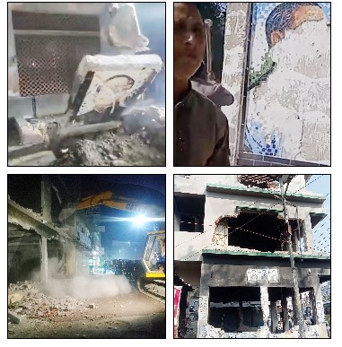 বিভিন্ন স্থানে বঙ্গবন্ধুর মু্যরাল ভেঙে গুড়িয়ে দিলো বিক্ষুব্ধরা