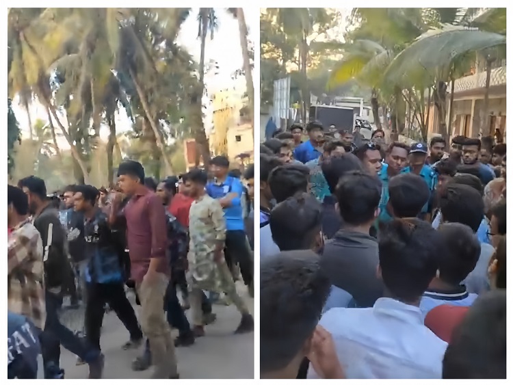 সহপাঠীকে মারধরের ঘটনায় বরিশালে পবিপ্রবি শিক্ষার্থীদের বিক্ষোভ