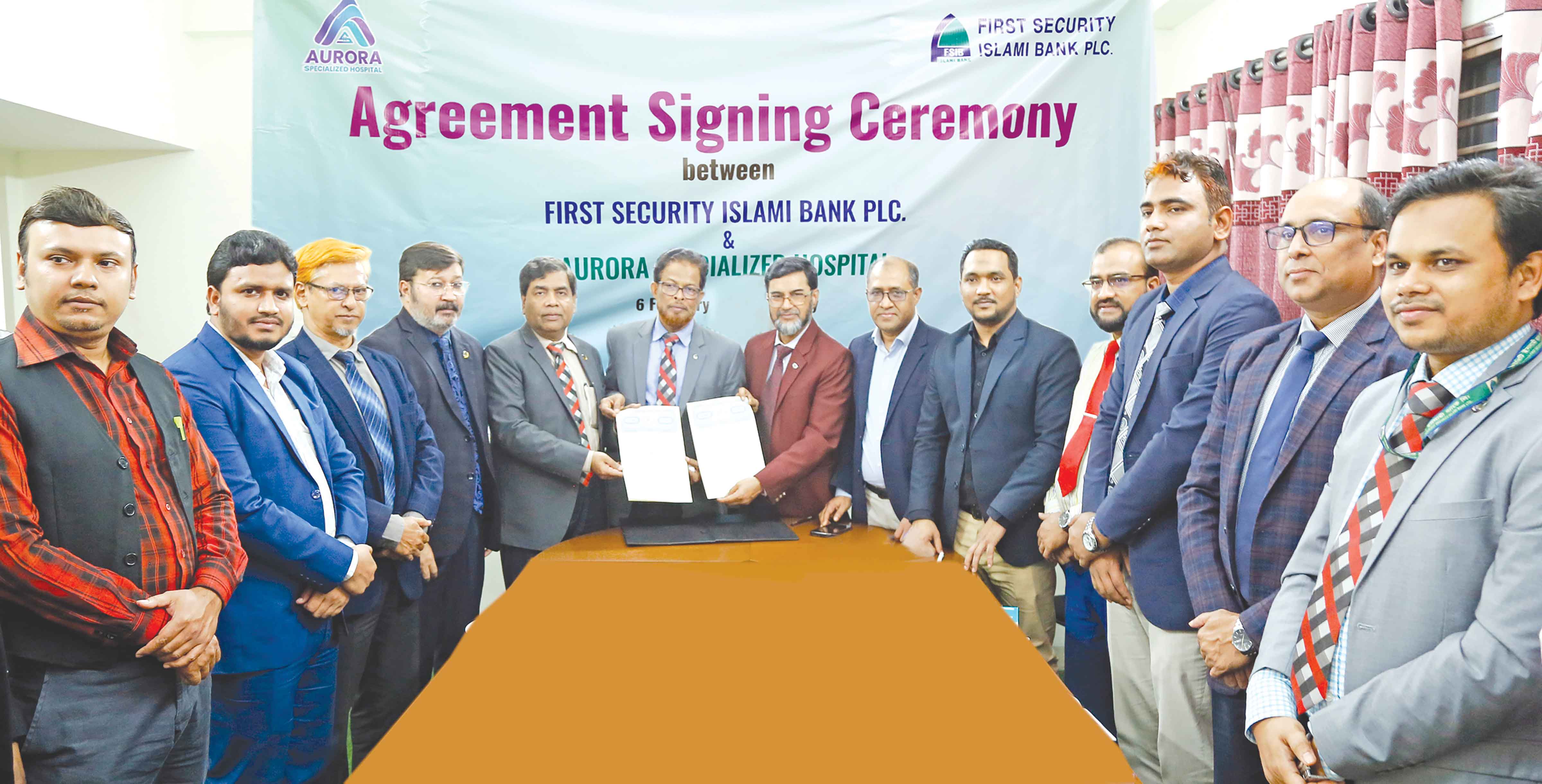 ফার্স্ট সিকিউরিটি ইসলামী ব্যাংক ও অরোরা স্পেশালাইজড হাসপাতালের চুক্তি
