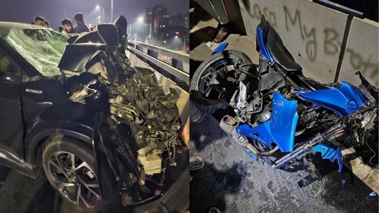 কালশী ফ্লাইওভারে প্রাইভেটকার-মোটরসাইকেল সংঘর্ষ, নিহত ২