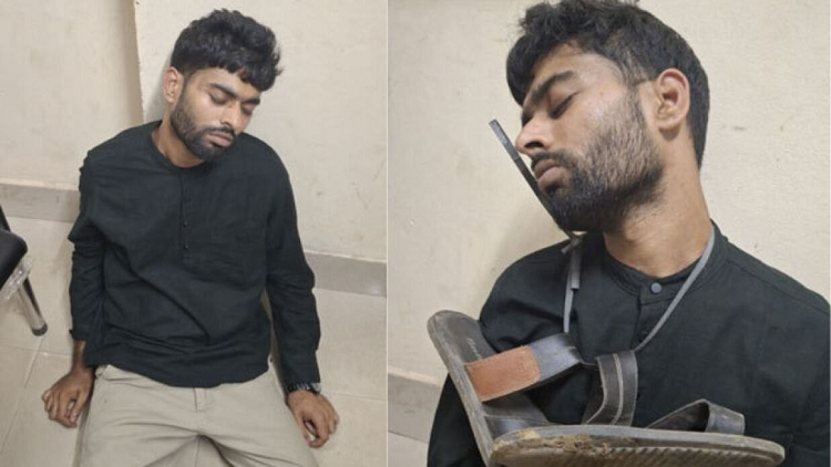 চবিতে ছাত্রলীগ কর্মীকে জুতার মালা পরিয়ে পুলিশে দিল ছাত্রদল