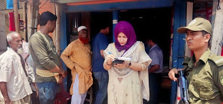 ব্রাহ্মণপাড়ায় যানজট নিরসনে ভ্রাম্যমান আদালত