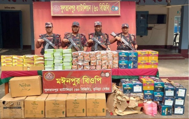 কসবায় ৮২ লাখ টাকার অবৈধ ভারতীয় মালামাল জব্দ 