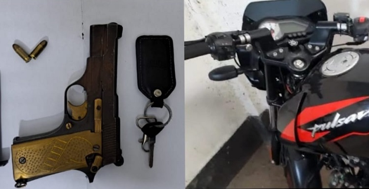 গুলিসহ পিস্তল ও মোটর সাইকেল উদ্ধার