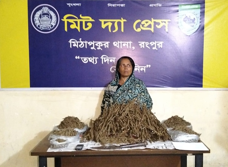 মিঠাপুকুরে যৌথ বাহিনীর অভিযানে মাদকসহ নারী গ্রেফতার
