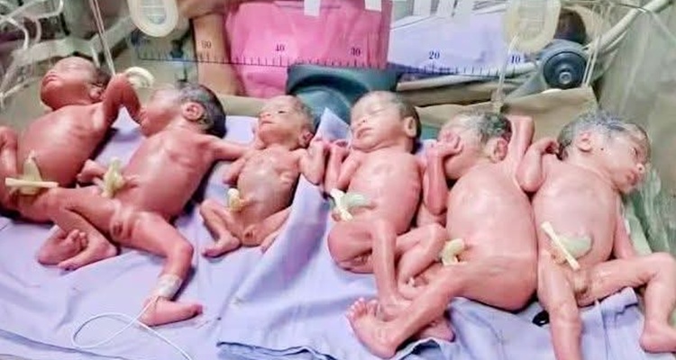 মরিয়মের কোলে একসাথে ছয় সন্তান