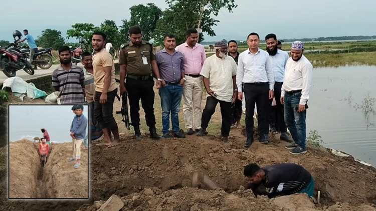 সুনামগঞ্জে বৃষ্টির পানিতে হাওরে জলাবদ্ধতা, ফসল রক্ষায় ইউএনও’র পদক্ষেপ