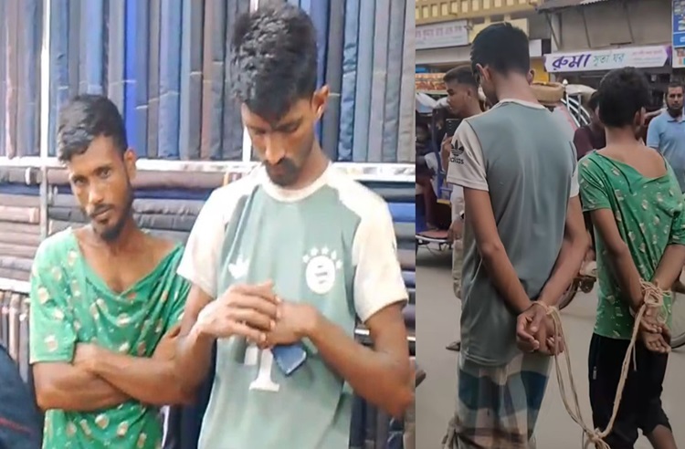 হাত বেধে ছিনতাইকারীদের শহর ঘুরানোর ভিডিও ভাইরাল