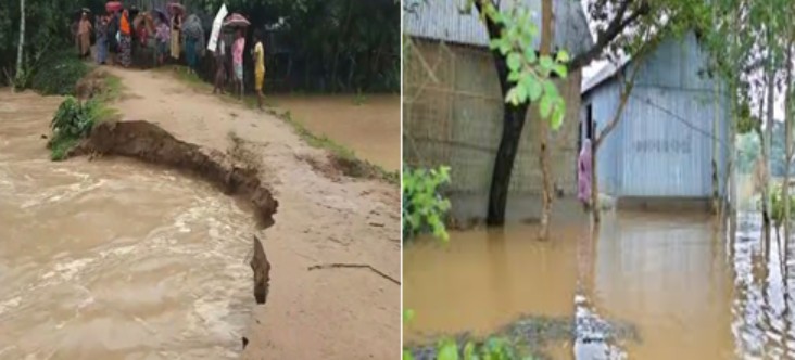 শেরপুরে উজান থেকে নেমে আসা পানি ও অতি বর্ষণে আকস্মিক বন্যার আশঙ্কা