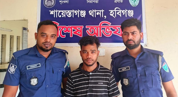 শায়েস্তাগঞ্জে পরোয়ানাভুক্ত আসামী গ্রেপ্তার