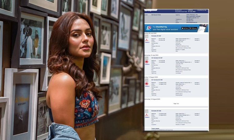 ৯ জুলাই থেকে ১৩ আগস্ট নুসরাত ফারিয়া দেশে ছিলেন না