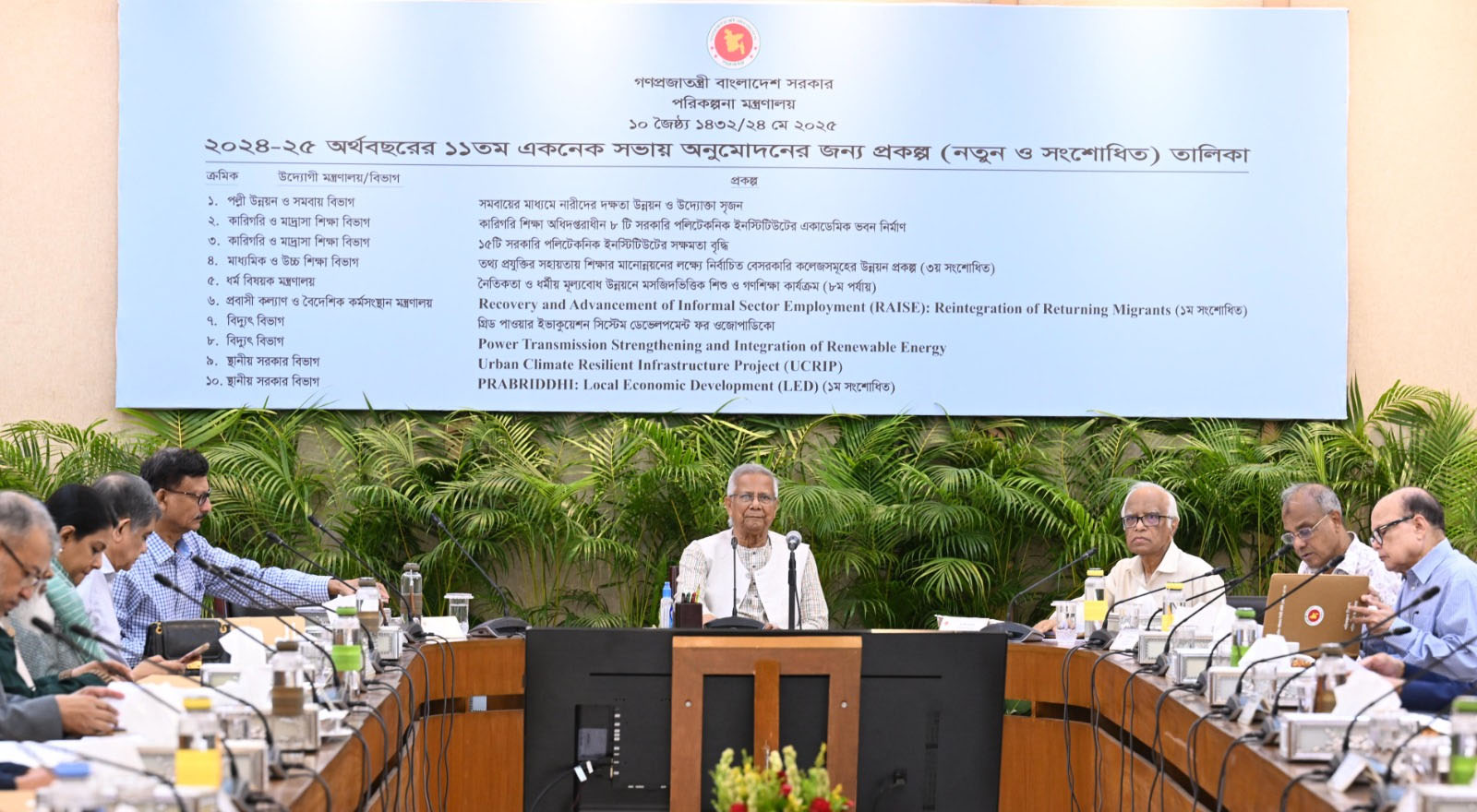 প্রধান উপদেষ্টার সভাপতিত্বে একনেক সভা অনুষ্ঠিত